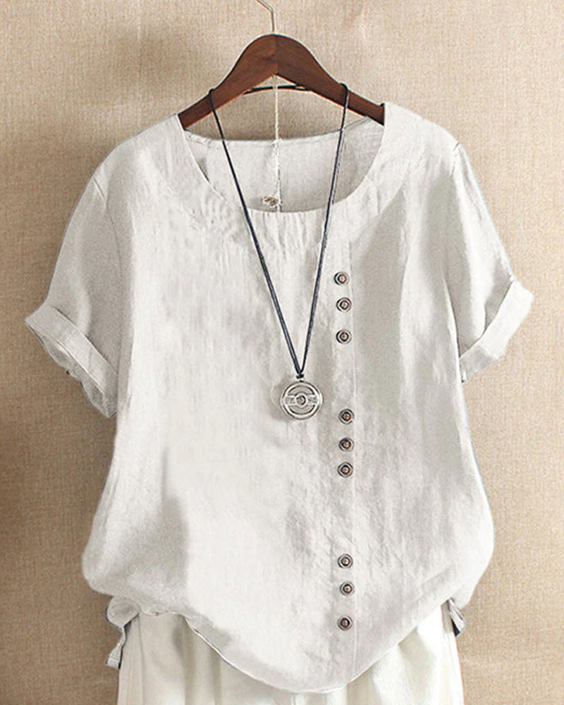 Amalia | Solid T-Shirt mit kurzen Ärmeln für den Sommer