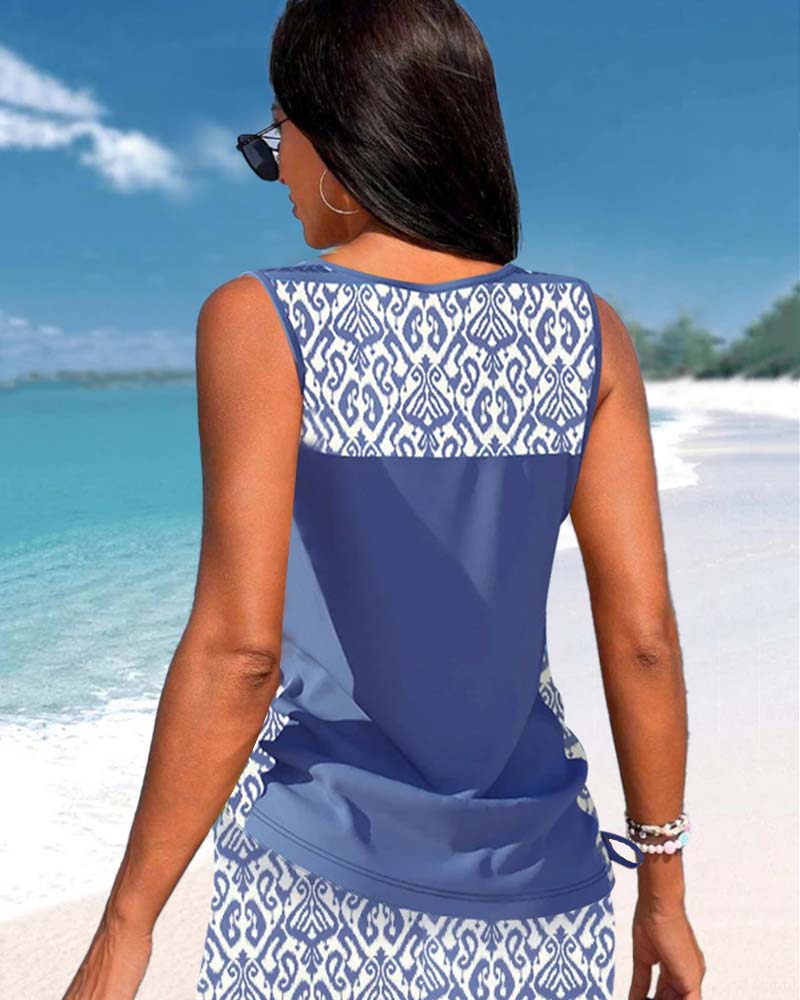 Mia | Tankinis mit geometrischem Druck und V-Ausschnitt