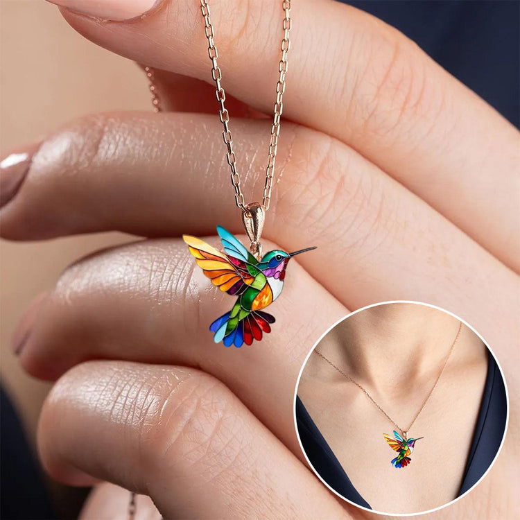 Yasmin | Schlichte Halskette mit Kolibri Charm