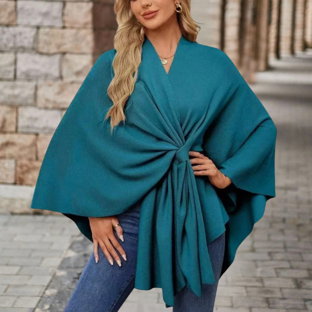 Nina | Zeitloser Damen Poncho für Alltag & Freizeit