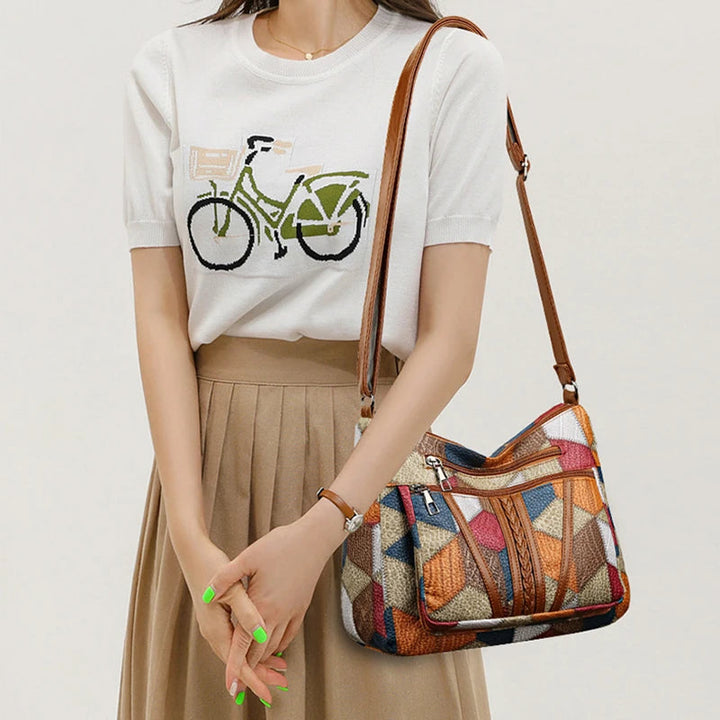 Marina | Patchwork-Tasche aus veganem Leder