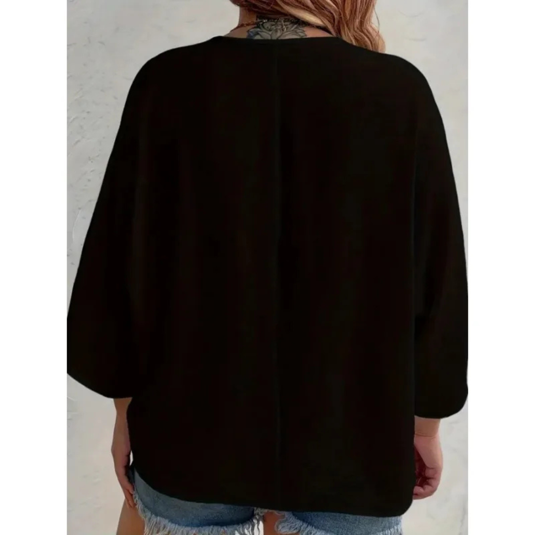 Isabella | Damen V-Ring-Top mit feinem Knopf-Detail