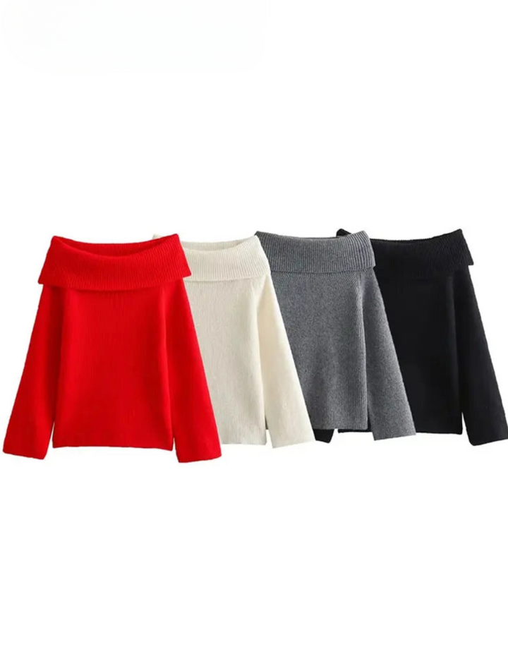 Lara | Schulterfreier Pullover mit weichem Stoff