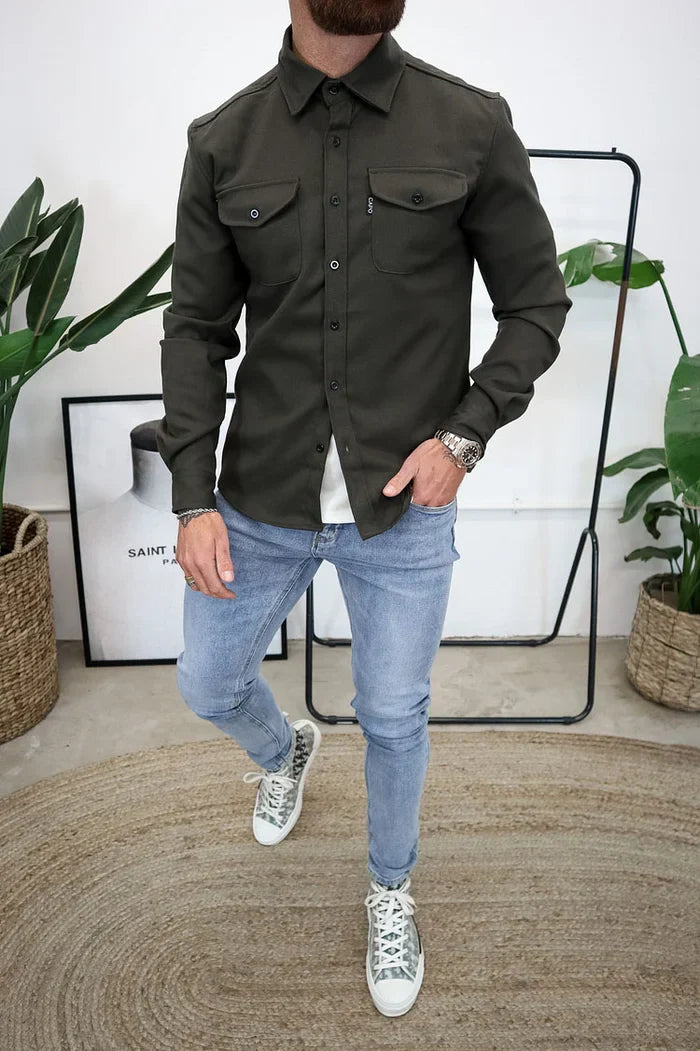 Hemdjacke mit Knopfleiste – Lässig & Chic