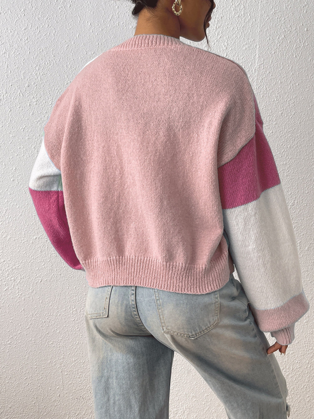 Alina | Farbblock-Strickjacke mit trendigem Look