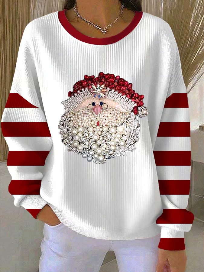 Emma | Damen Weihnachtspullover Mit Santa & Winterdetails