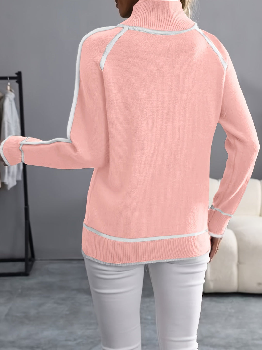 Nina | Feiner Strickpullover mit hohem Kragen