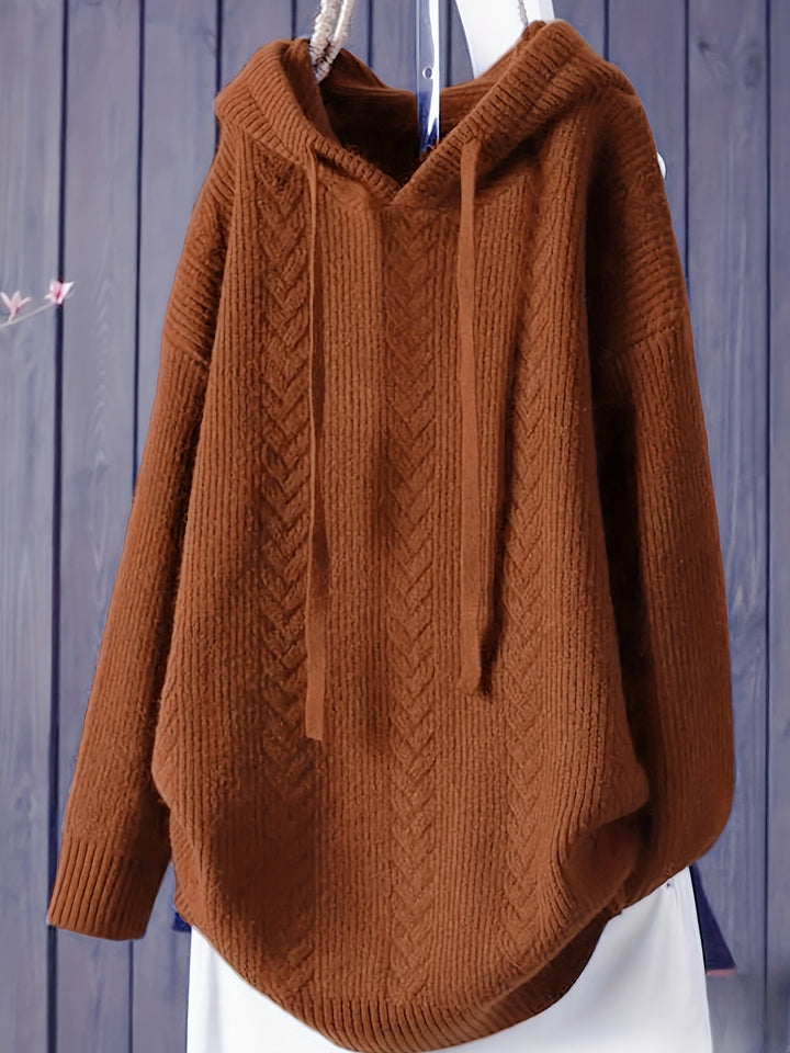 Sophia | Lässiger Strick-Kapuzenpullover mit langen Ärmeln