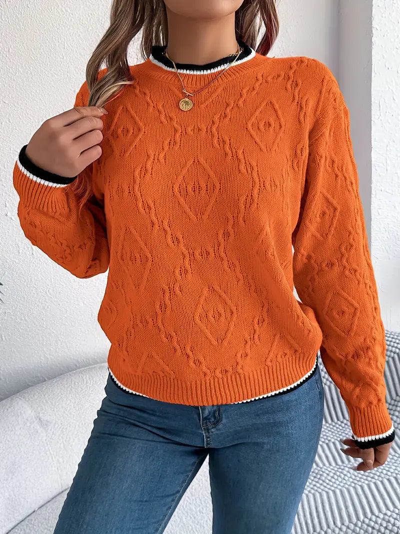 Lilian | Weicher Damenpullover mit dezenten Streifen