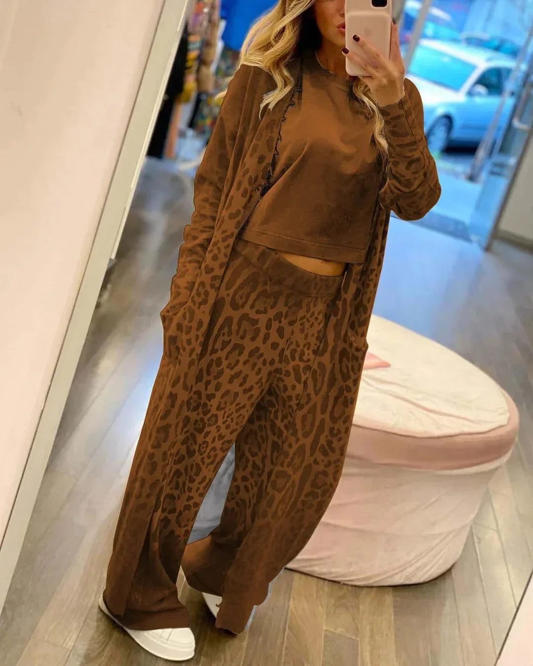 Kylie | Zweiteiliges Set mit Leopardenmuster