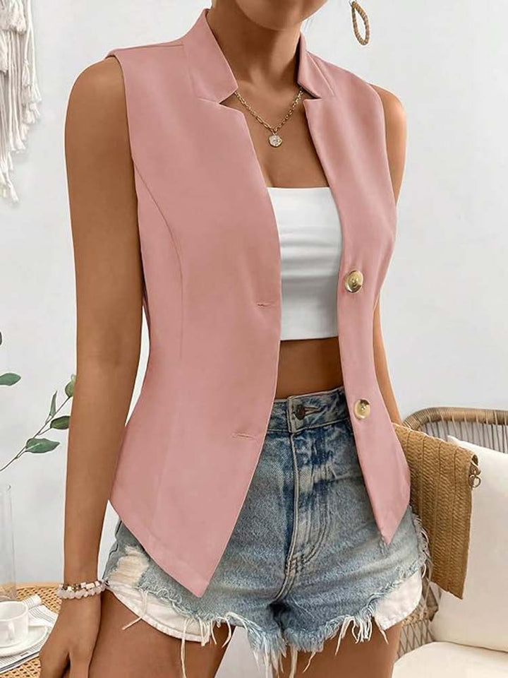 Unifarbenes ärmelloses Tanktop Blazer