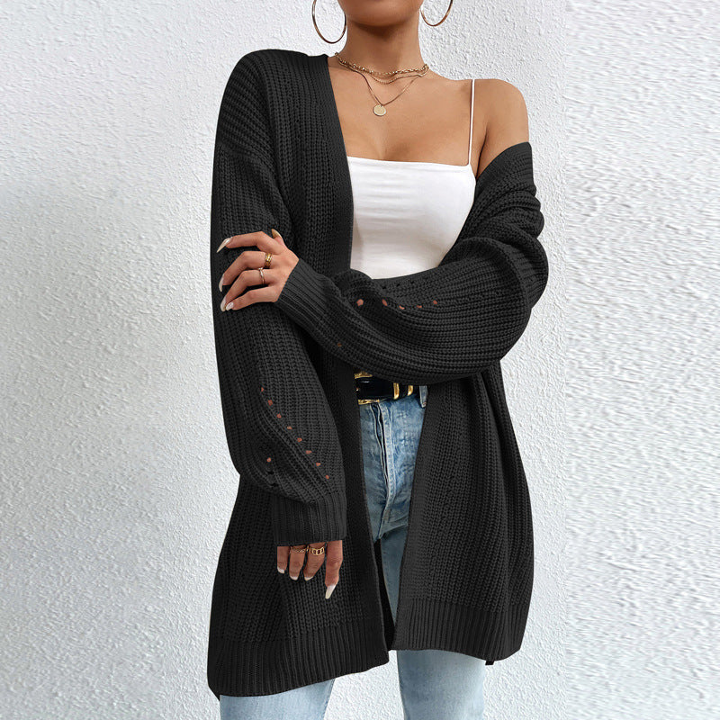 Hita | Strickjacke mit Taschen in Uni-Farbe