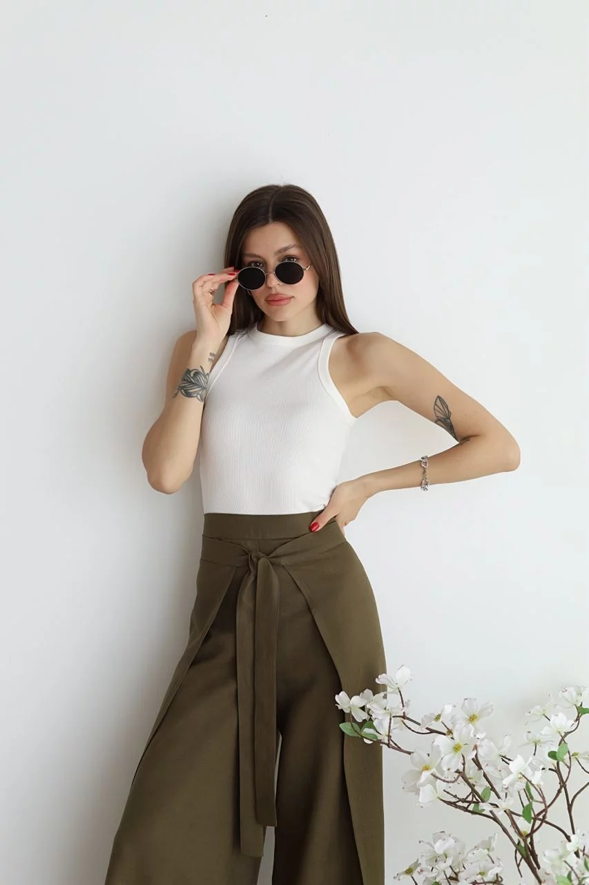 Aria | Leinenhosen mit weitem Schnitt
