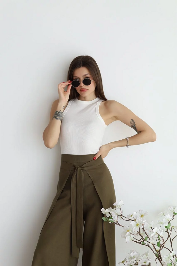 Aria | Leinenhosen mit weitem Schnitt