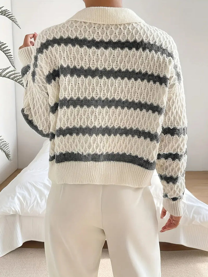 Helene | Gestreifter Damenpullover im Casual-Stil