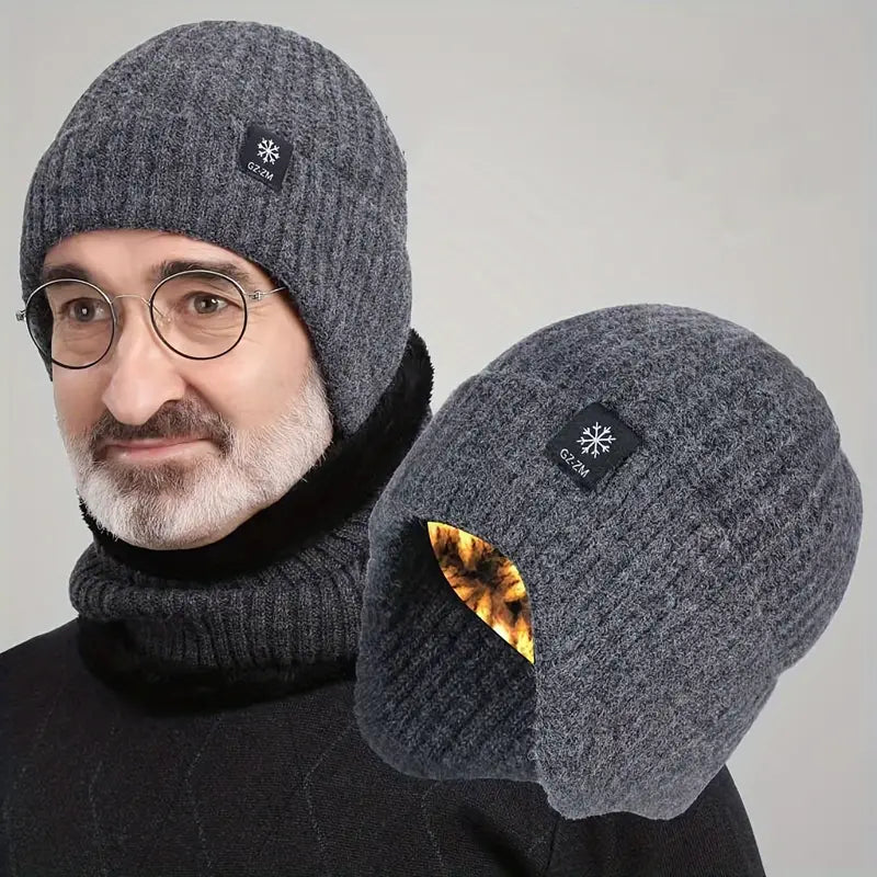 Arne | Thermostrickmütze mit Ohrenschützern für Winterwanderungen