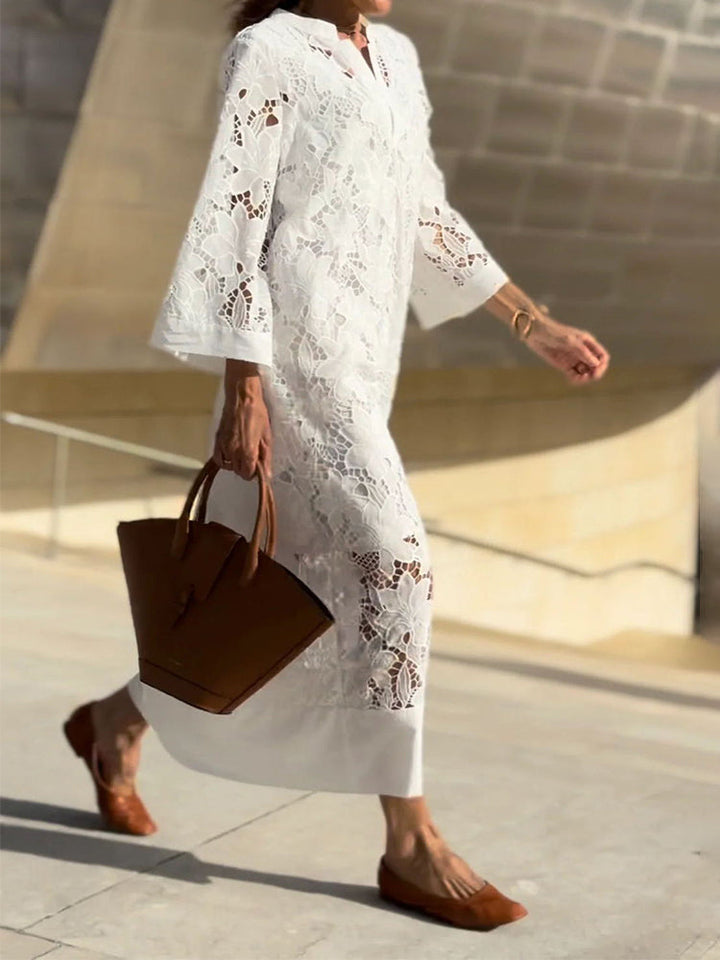 Hattie | Elegantes Maxikleid aus floraler Spitze