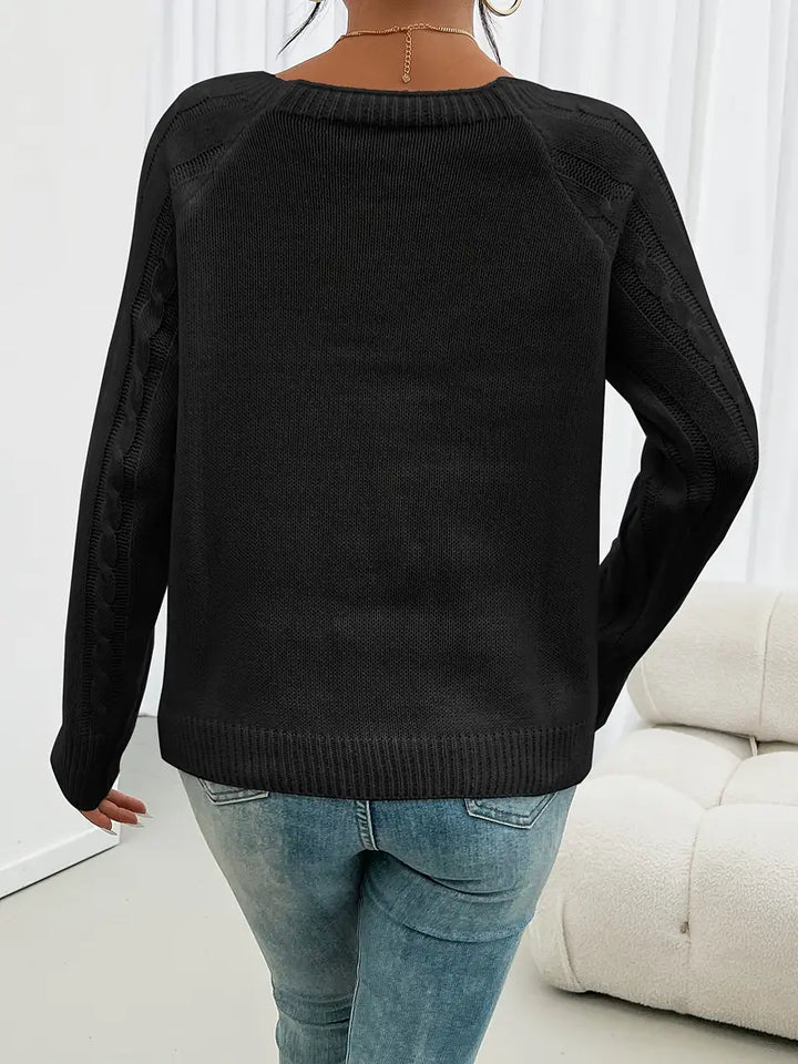 Marlene | Freizeitpullover mit Knopfleiste vorn