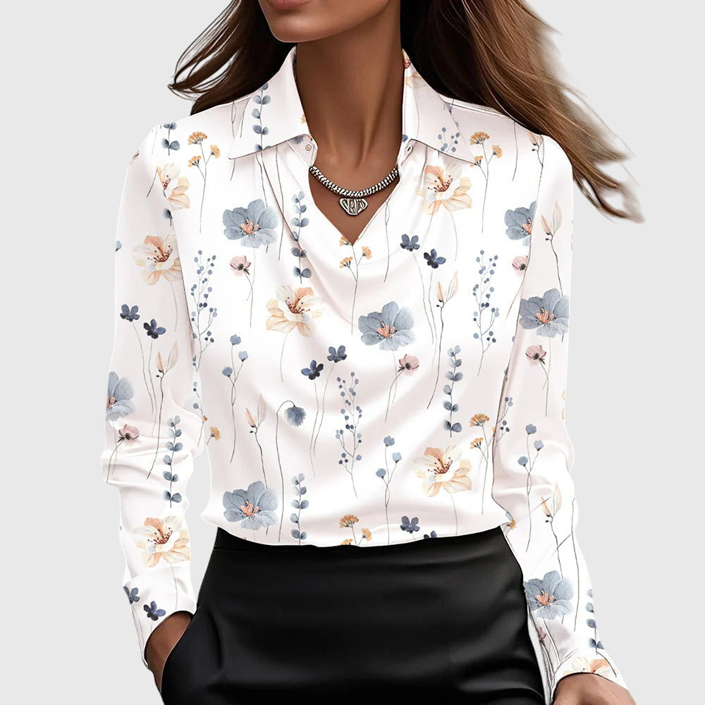 Isabella | Luxuriöse Bluse mit plissiertem Ausschnitt