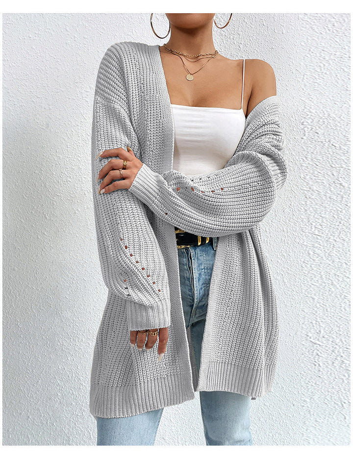 Hita | Strickjacke mit Taschen in Uni-Farbe