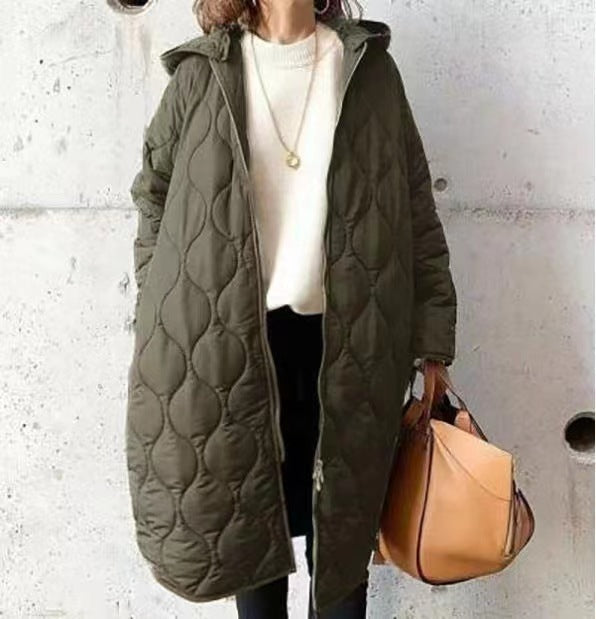 Bivdi | Warmer Damen Steppmantel mit Kapuze
