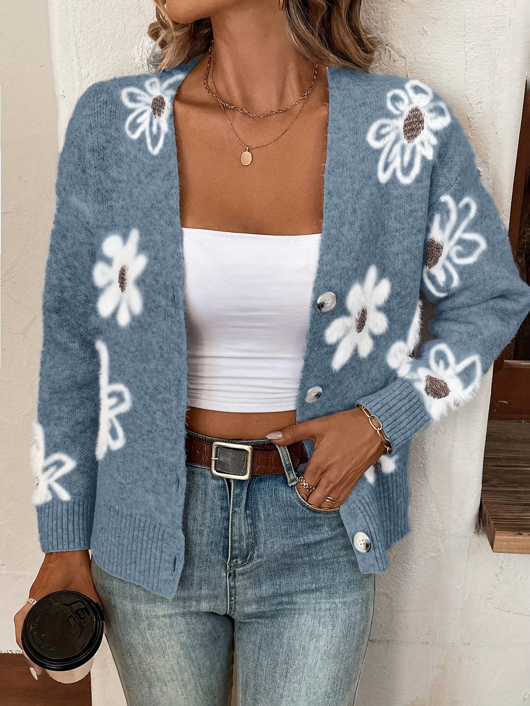 Julia | Florale Strickjacke für feminine Looks