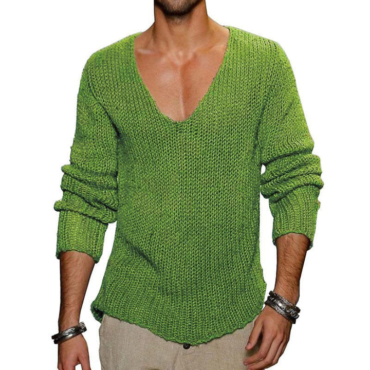 Strickpullover für Herren mit V-Ausschnitt-Design