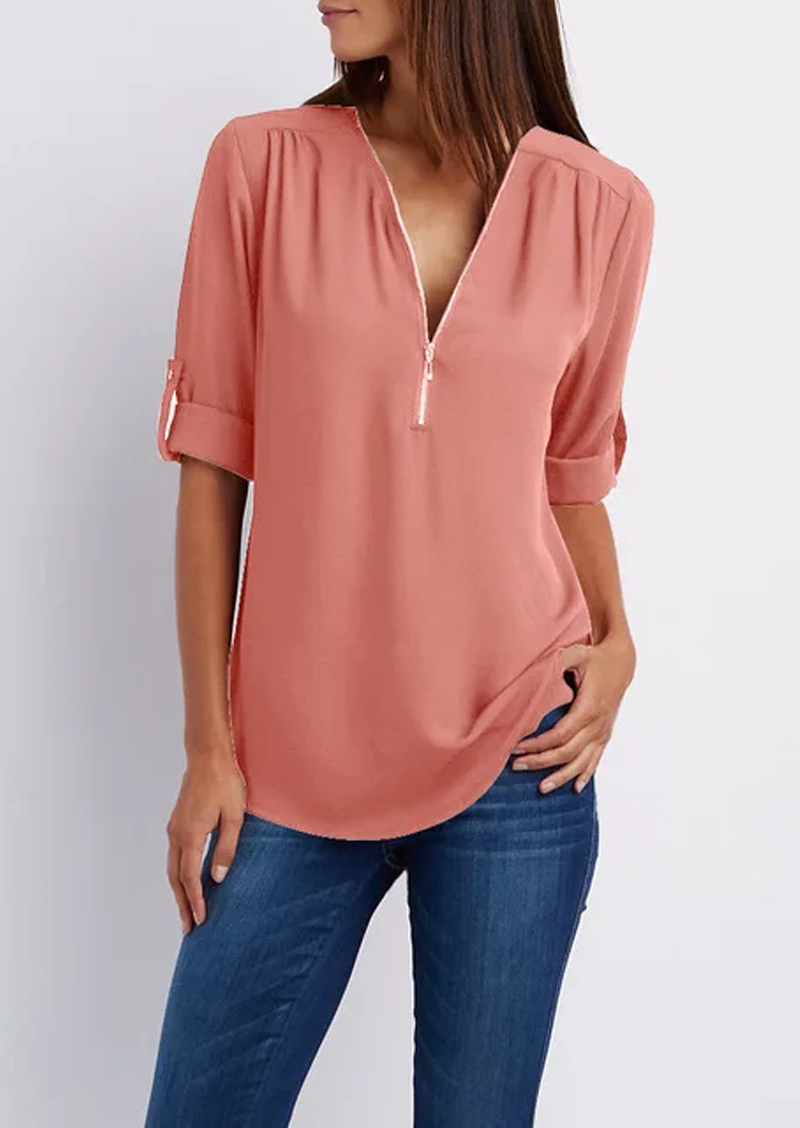 Kassidy Bluse mit Reissverschluss und elegantem Schnitt