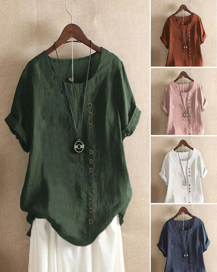 Amalia | Solid T-Shirt mit kurzen Ärmeln für den Sommer