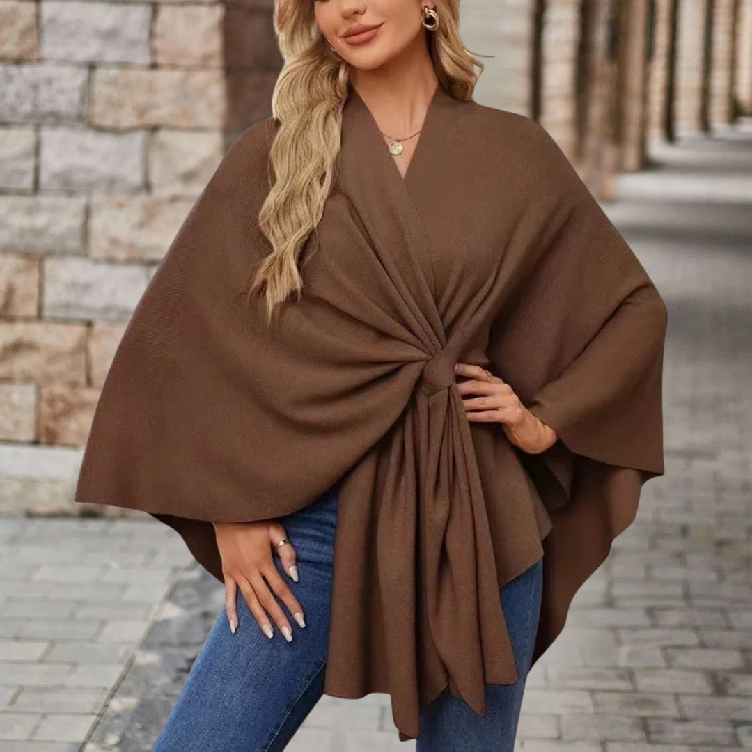 Nina | Zeitloser Damen Poncho für Alltag & Freizeit