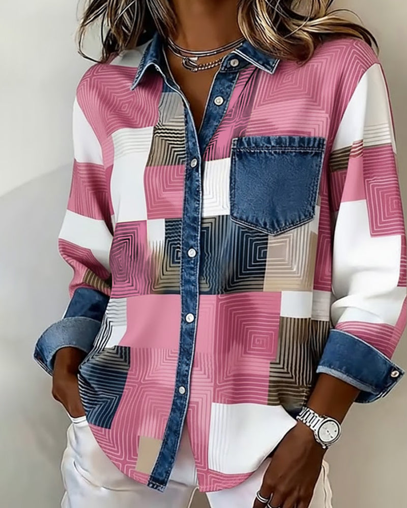 Lea | Damen Shirt modern farbig mit modischem Kragen