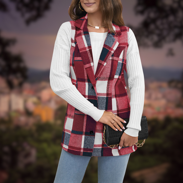 Amelia | Karierter Blazer aus weichem Wollmaterial