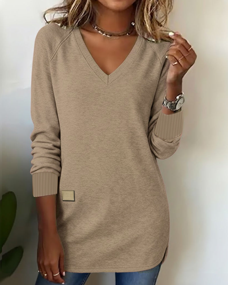 Emma | Modischer Damen Pullover V-Ausschnitt elegant