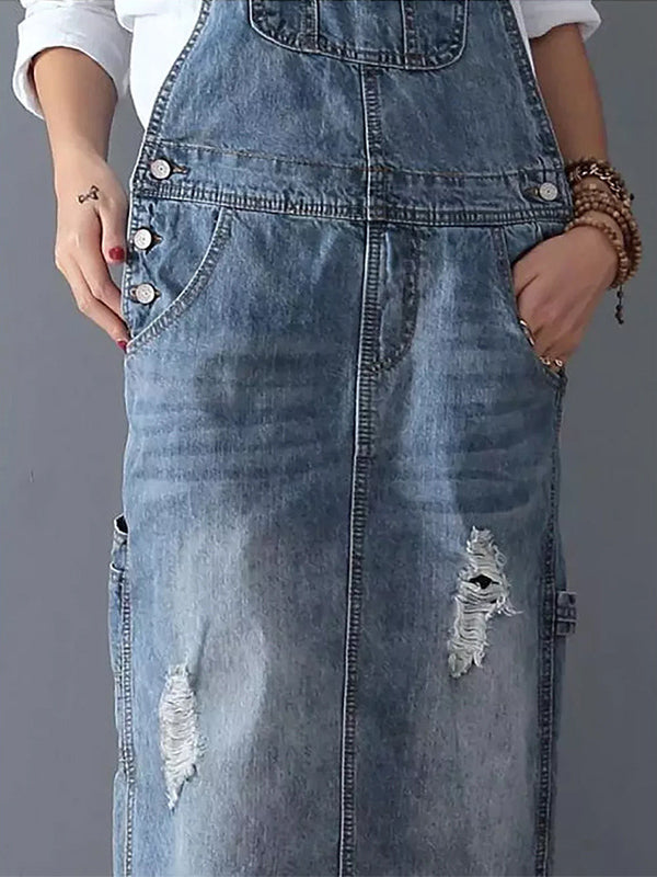Rosie | Denim-Latzhosen-Kleid im lässigen Stil