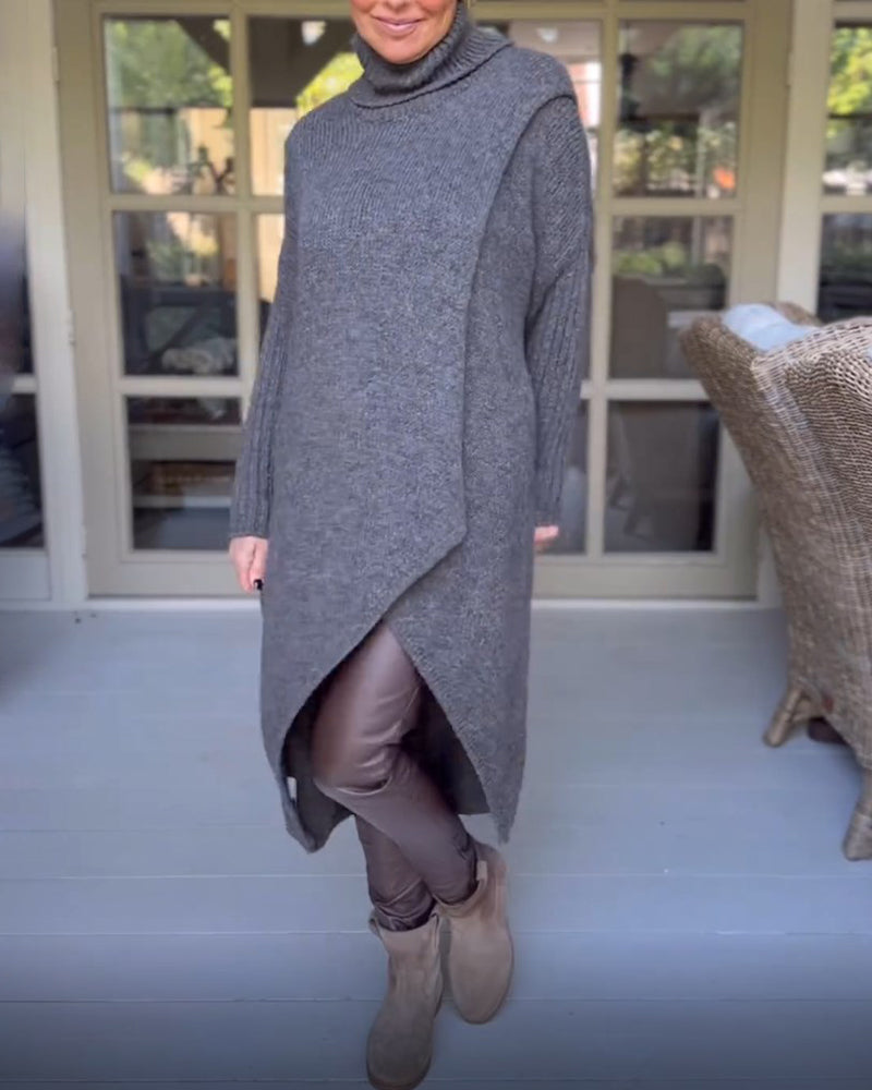 Hannah | Kuscheliger Pullover mit Stehkragen und Ärmeln