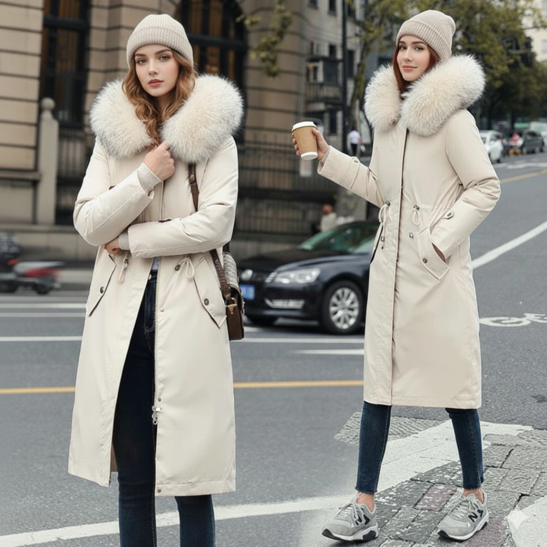 Isabelle | Damenjacke für Winter mit Kapuze und Pelz