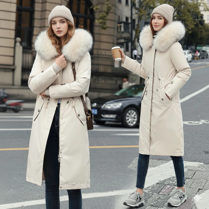 Isabelle | Damenjacke für Winter mit Kapuze und Pelz