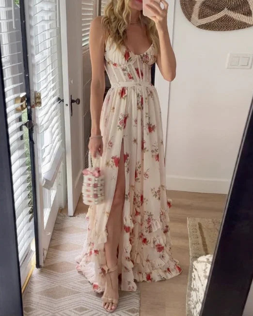 Sofia | Stilvolles Romantisches Blumenkleid