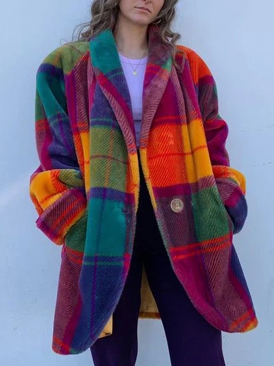 Jule | Karierte Oversize Damenjacke bunt & bequem