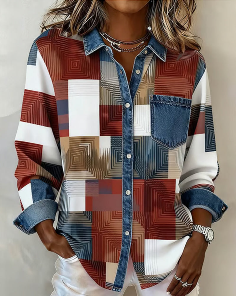 Lea | Damen Shirt modern farbig mit modischem Kragen