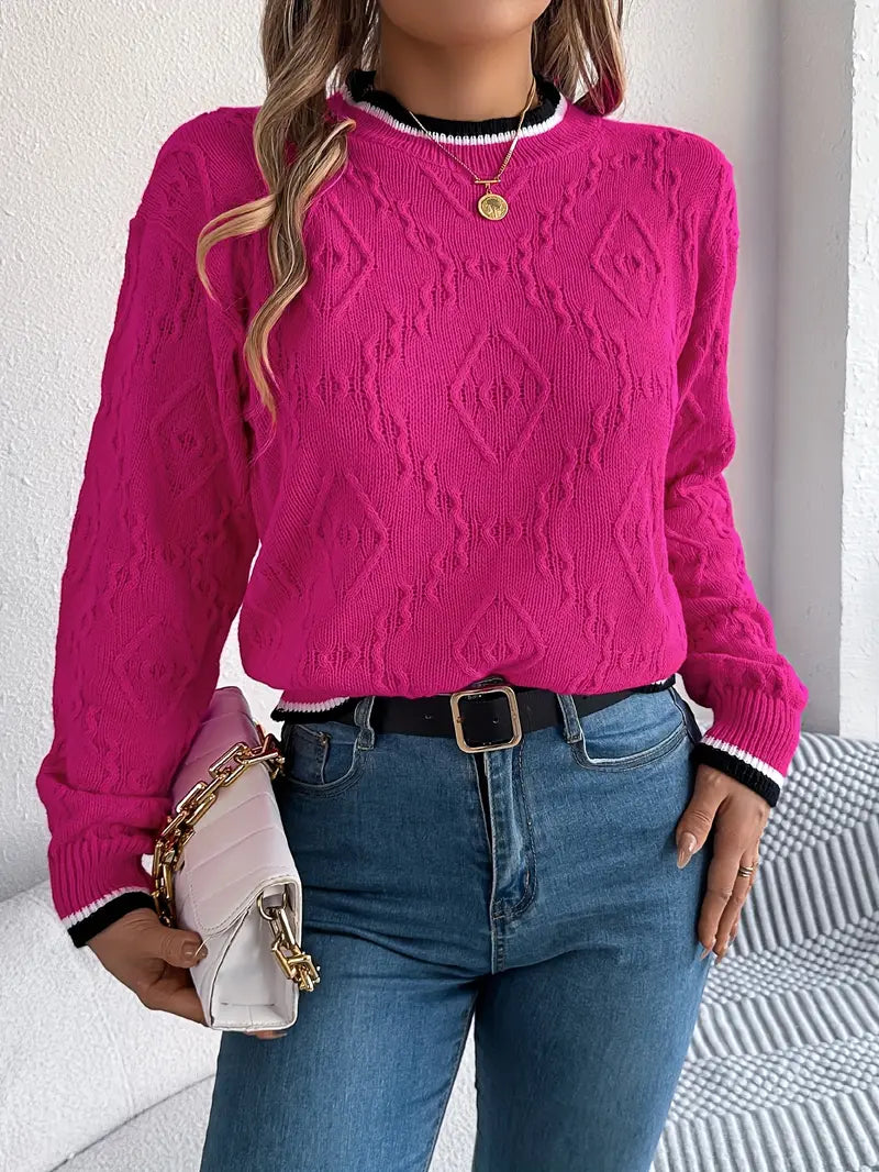 Lilian | Weicher Damenpullover mit dezenten Streifen