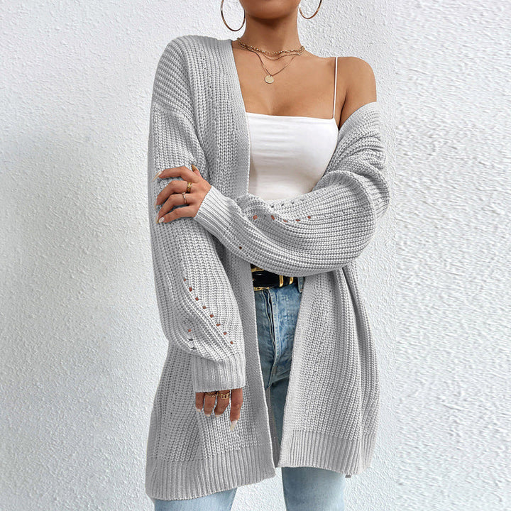 Hita | Strickjacke mit Taschen in Uni-Farbe