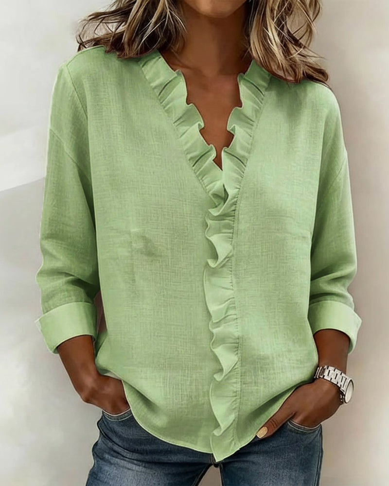 Lina | Zeitlose Damenbluse mit Volantdetails