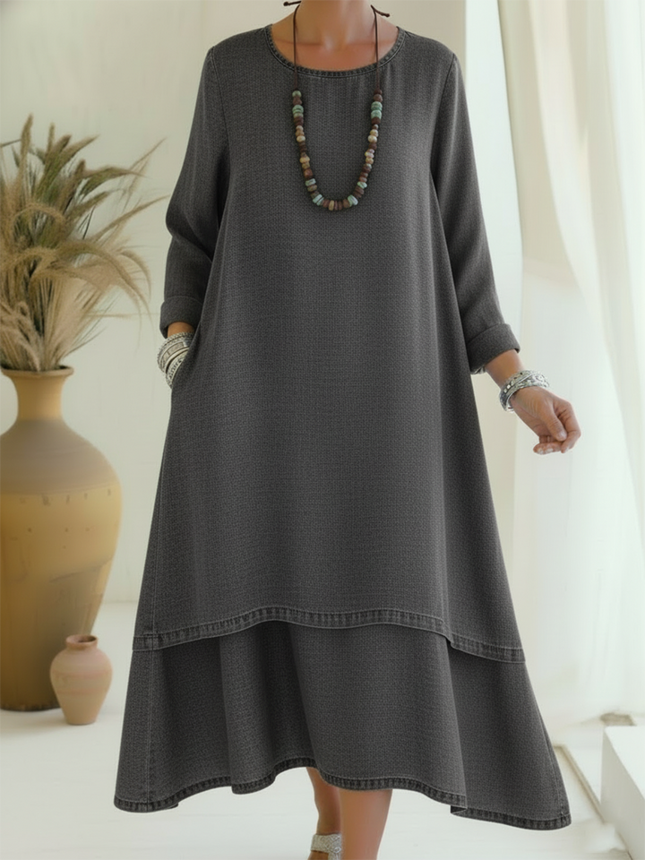 Alena | Elegantes Midi-Kleid mit sanftem Stoff