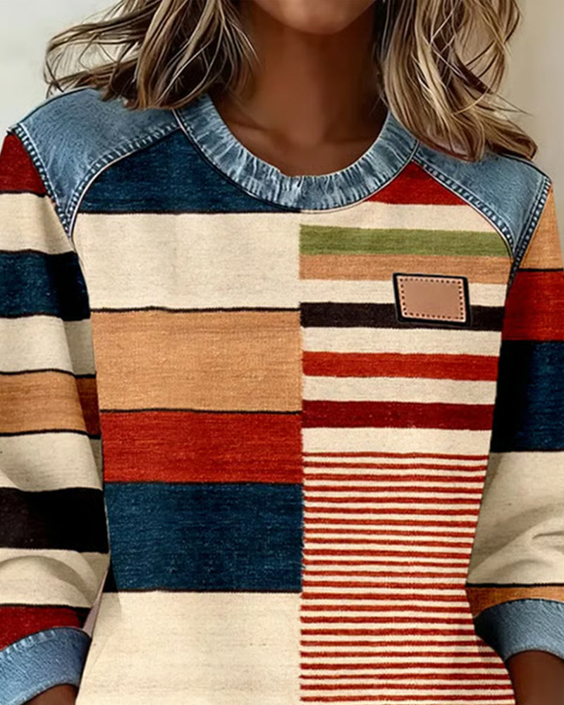Amelie | Damen Pullover gestreift farbenfroh & modern