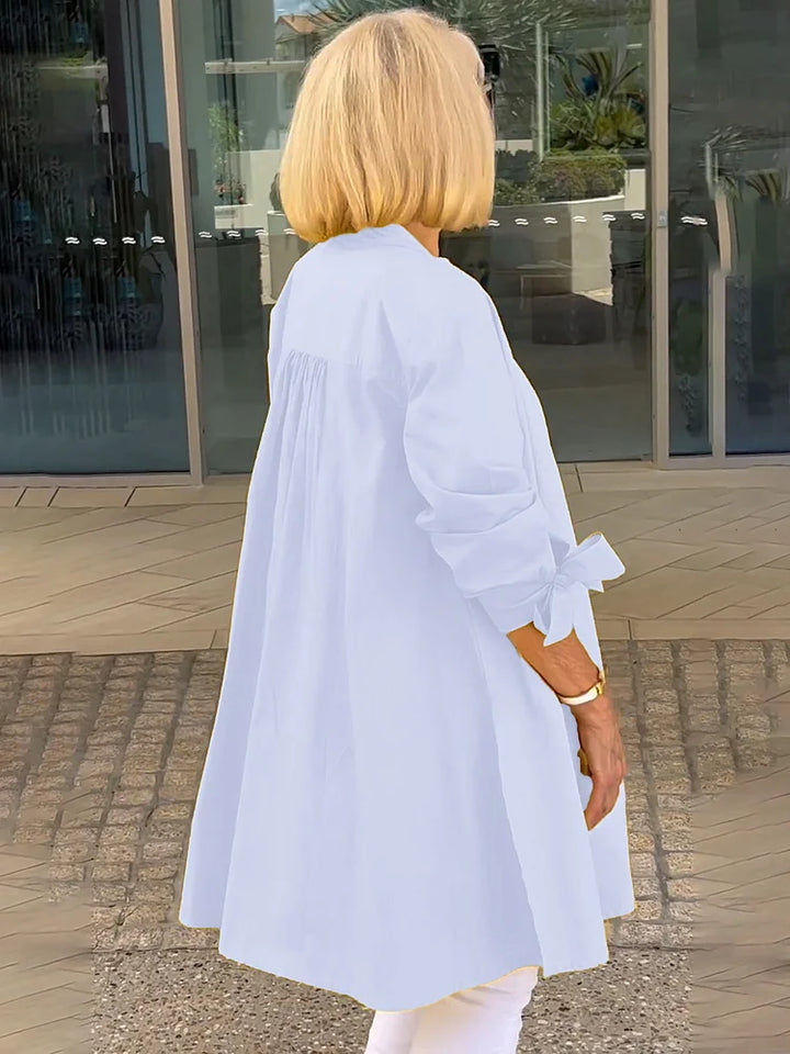 Mounia | Leichtes, langes Baumwollhemd für Damen