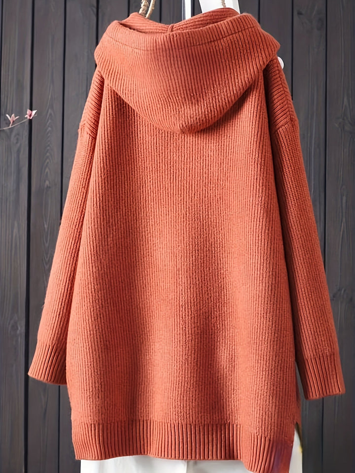 Sophia | Lässiger Strick-Kapuzenpullover mit langen Ärmeln