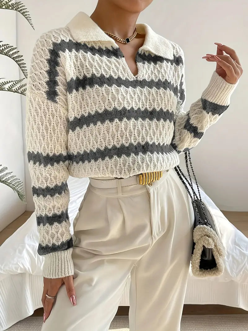 Helene | Gestreifter Damenpullover im Casual-Stil