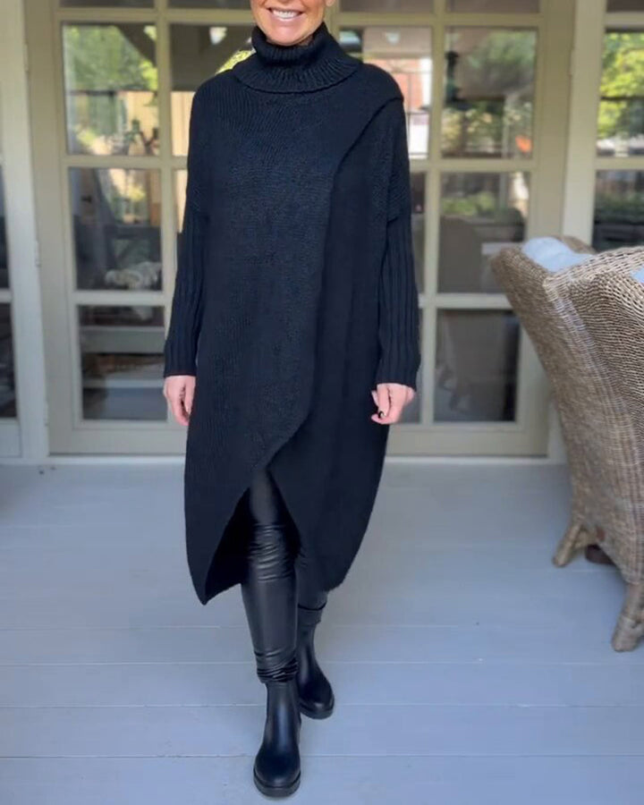 Hannah | Kuscheliger Pullover mit Stehkragen und Ärmeln