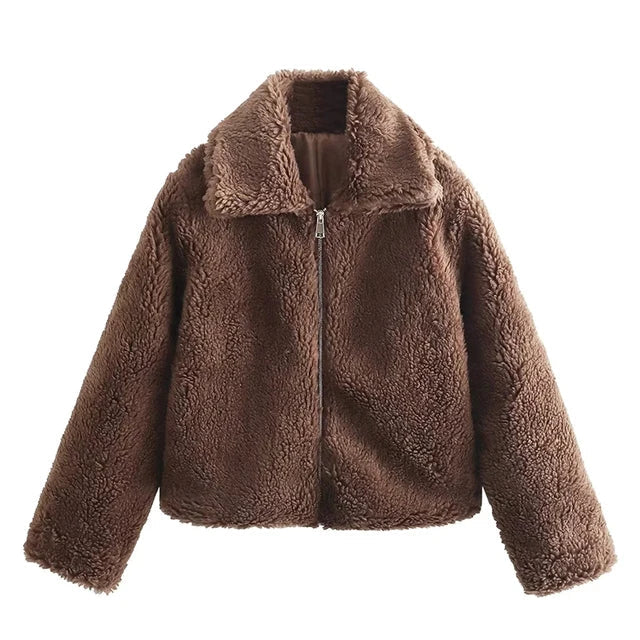 Mia | Kuschelige Teddyjacke im Oversized-Stil